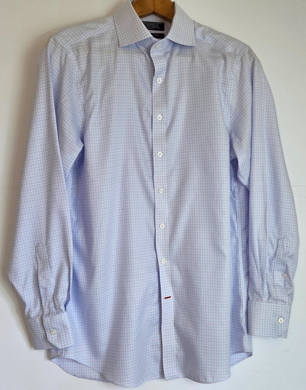 Cremieux Men's 16/34 Slim Fit Pima Cotton Non Iron Plaid Dress Shirt
